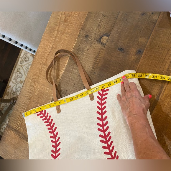 Burlap Baseball Bag, White/Red - Picture 12 of 15